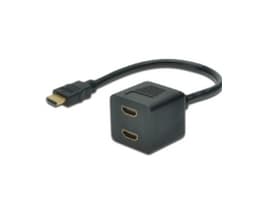 MicroConnect - HDMI-delare - dubbel länk - HDMI hona till HDMI hane - 20 cm - svart - passiv