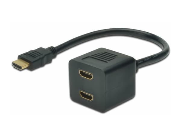 MicroConnect - HDMI-delare - dubbel länk - HDMI hona till HDMI hane - 20 cm - svart - passiv