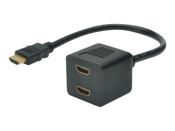 MicroConnect - HDMI-splitter - dobbeltlenke - HDMI hunn til HDMI hann - 20 cm - svart - passiv