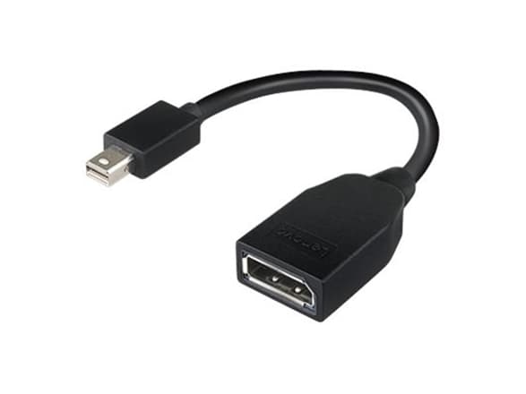Lenovo - DisplayPort-adapter - Mini DisplayPort (hann) til DisplayPort (hunn) - 17.6 cm - for ThinkCentre M70; M75t Gen 2; M80; M90; ThinkStation P33