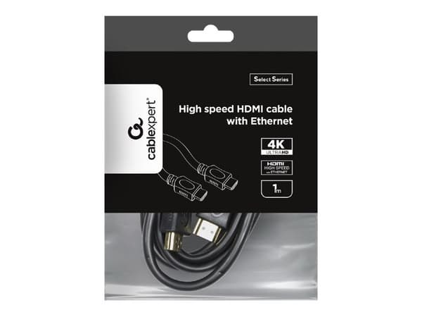 Gembird CC-HDMI4L-1M, 1 m, HDMI-tyyppi A (vakio), HDMI-tyyppi A (vakio), 4096 x 2160 pikseliä, 10 Gbit/s, Musta Gembird CC-HDMI4L-1M, 1 m, HDMI-tyyppi A (vakio), HDMI-tyyppi A (vakio), 4096 x 2160 pikseliä, 10 Gbit/s, Musta