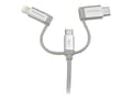 Miniatyrbild 5 av 5: StarTech.com 1 m USB-multiladdningskabel - USB till Micro-USB eller USB-C eller Lightning för iPhone/ iPad/iPod/Android - Apple MFi-certifierad - 3 i