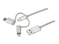 Miniatyrbild 1 av 5: StarTech.com 1 m USB-multiladdningskabel - USB till Micro-USB eller USB-C eller Lightning för iPhone/ iPad/iPod/Android - Apple MFi-certifierad - 3 i