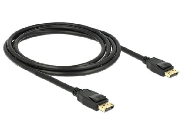 Delock - DisplayPort-kabel - DisplayPort (hane) till DisplayPort (hane) - 2 m - sprintlåsning - svart