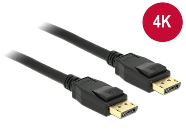 Delock - DisplayPort-kabel - DisplayPort (hane) till DisplayPort (hane) - 2 m - sprintlåsning - svart