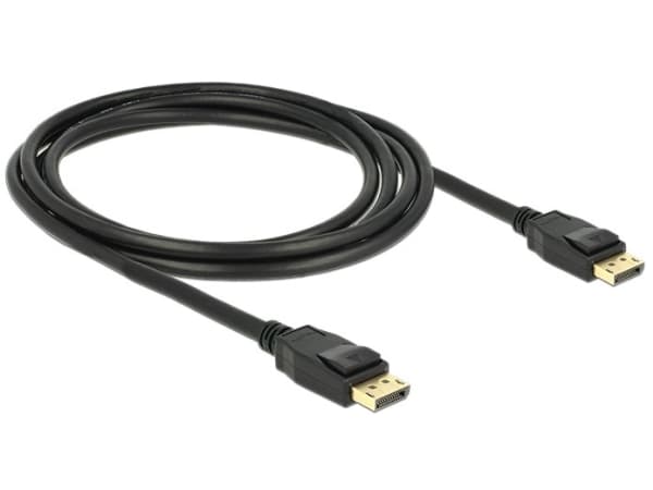 Delock - DisplayPort-kabel - DisplayPort (hane) till DisplayPort (hane) - 2 m - sprintlåsning - svart
