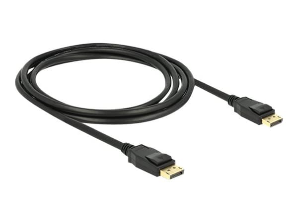 Delock - DisplayPort-kabel - DisplayPort (hane) till DisplayPort (hane) - 2 m - sprintlåsning - svart