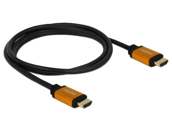 Delock - HDMI-kabel - HDMI hann til HDMI hann - 1.5 m - trippel beskyttelse - svart, gull - 8K-støtte