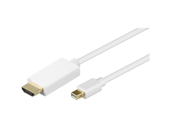 Goobay 2m Mini DisplayPort - HDMI Cable, 2 m, Mini DisplayPort, HDMI, Gull, Hvit, Hankjønn/hankjønn