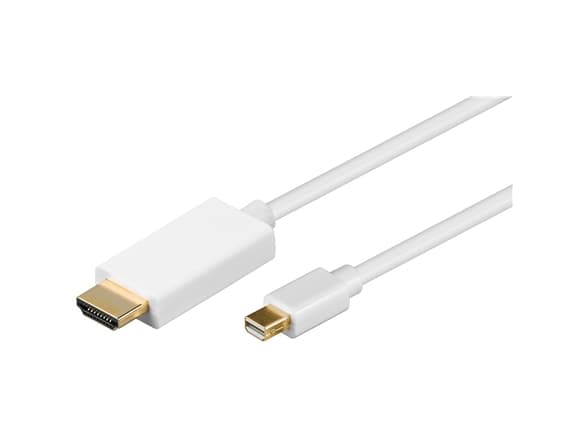 Goobay 2m Mini DisplayPort - HDMI Cable, 2 m, Mini DisplayPort, HDMI, Gull, Hvit, Hankjønn/hankjønn