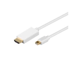 Goobay 2m Mini DisplayPort - HDMI Cable, 2 m, Mini DisplayPort, HDMI, Gull, Hvit, Hankjønn/hankjønn