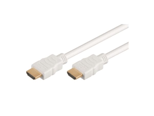 M-CAB HDMI Hi-Speed Kabel with Ethernet - HDMI-kabel med Ethernet - HDMI hann til HDMI hann - 1 m - hvit