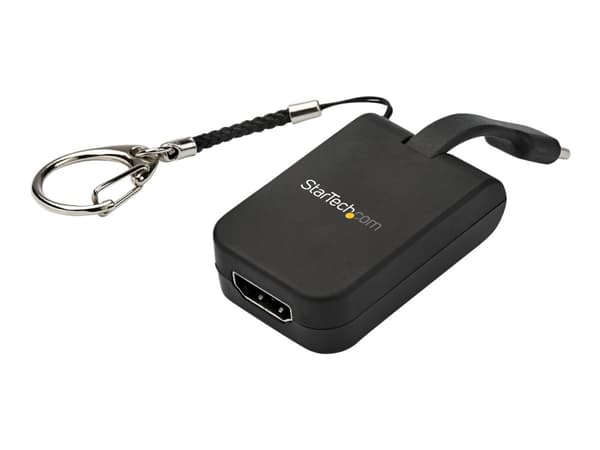 StarTech.com Compact USB C to HDMI Adapter, 4K 30Hz USB Type-C to HDMI 1.4 Video Display Converter with Keychain Ring, USB-C DP Alt Mode to HDMI Moni