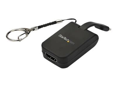 StarTech.com Compact USB C to HDMI Adapter, 4K 30Hz USB Type-C to HDMI 1.4 Video Display Converter with Keychain Ring, USB-C DP Alt Mode to HDMI Moni Sort