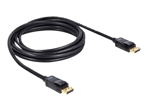 DeLOCK Cable Displayport 3m male - male Gold, 3 m, Musta, Uros/uros