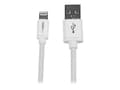 Miniatyrbilde 3 av 5: StarTech.com 2m (6ft) Long White Apple 8-pin Lightning Connector to USB Cable for iPhone / iPod / iPad - Charge and Sync Cable (USBLT2MW) - Lightning