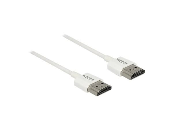 DeLOCK 85126, 1,5 m, HDMI-tyyppi A (vakio), HDMI-tyyppi A (vakio), 3840 x 2160 pikseliä, 3D, Valkoinen