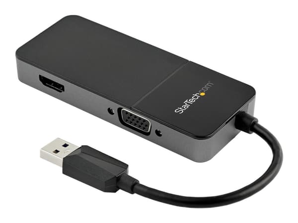 StarTech.com USB 3.0 till HDMI VGA-adapter - 4K 30 Hz - Videokort - USB typ A hane till HD-15 (VGA), HDMI hona - svart, silver