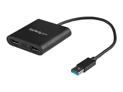 StarTech.com USB 3.0 to Dual HDMI Adapter, 1x 4K 30Hz & 1x 1080p, External Video & Graphics Card, USB Type-A to HDMI Dual Monitor Display Adapter Don