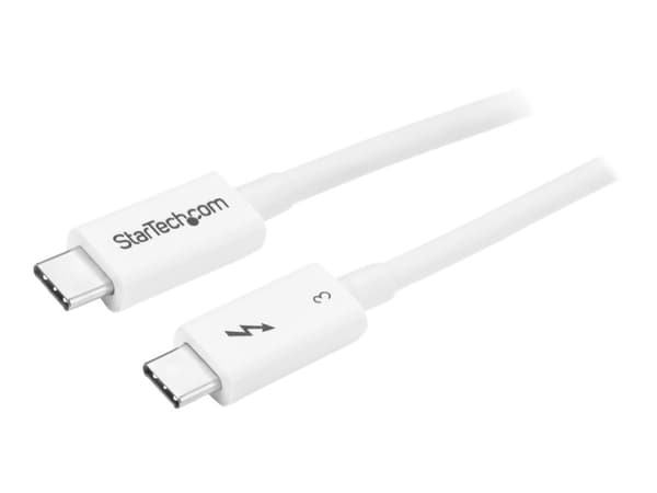 StarTech.com 1.6ft (50cm) Thunderbolt 3 Cable, 40Gbps, 100W PD, 4K/5K Video, Thunderbolt-Certified, Compatible w/ TB4/USB 3.2/DisplayPort - Thunderbo