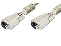 DIGITUS - VGA-kabel - HD-15 (VGA) (hann) til HD-15 (VGA) (hann) - 3 m - formstøpt - beige