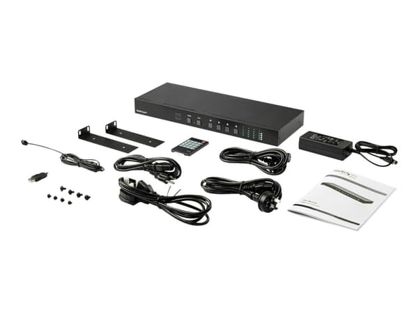 StarTech.com 4x4 HDMI Matrix Switch with Audio and Ethernet Control - 4K 60Hz Video - Rack Mount HDMI 2.0 Splitter with Remote (VS424HD4K60) - Video-