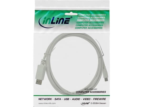 InLine 17134, 1,5 m, DisplayPort, Mini DisplayPort, Hankjønn, Hankjønn, 3840 x 2160 piksler