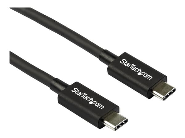 StarTech.com 2.6ft (80cm) Thunderbolt 3 Cable, 40Gbps, 100W PD, 4K/5K Video, Thunderbolt-Certified, Compatible w/ TB4/USB 3.2/DisplayPort - Thunderbo