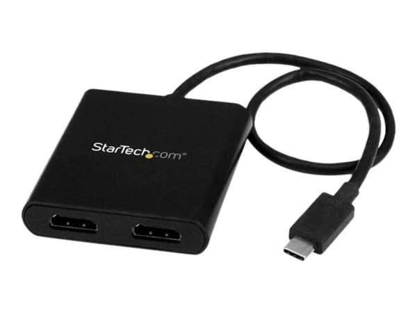 StarTech.com MST-hubb med två portar för USB-C till HDMI - 4K 30 Hz - Adapterkabel - 24 pin USB-C hane till HDMI hona - 44 m - svart - 4K30 Hz (3840