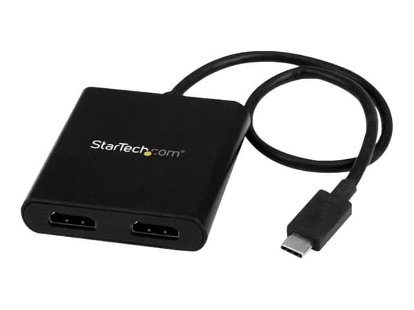 StarTech.com MST-hubb med två portar för USB-C till HDMI - 4K 30 Hz - Adapterkabel - 24 pin USB-C hane till HDMI hona - 44 m - svart - 4K30 Hz (3840