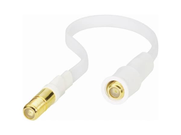 Renkforce SAT Forlængerkabel [1x F-bøsning - 1x F-bøsning ] 20.00 cm 85 dB Gennemføring via vindue Hvid