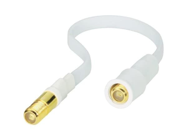 Renkforce SAT Forlængerkabel [1x F-bøsning - 1x F-bøsning ] 20.00 cm 85 dB Gennemføring via vindue Hvid