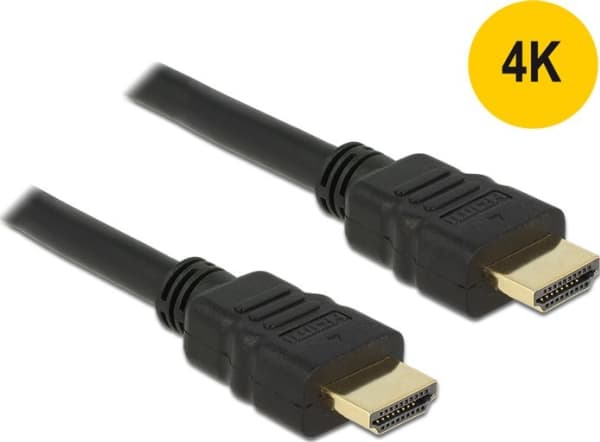 Delock - HDMI-kabel med Ethernet - HDMI hann til HDMI hann - 1 m - svart - 4K-støtte