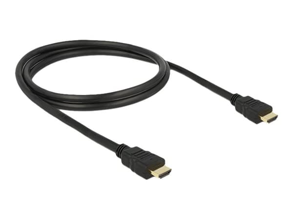 Delock - HDMI-kabel med Ethernet - HDMI hann til HDMI hann - 1 m - svart - 4K-støtte