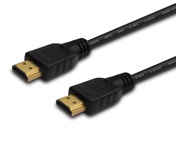 SAVIO CL-37 - HDMI-kabel med Ethernet - HDMI hane till HDMI hane - 1 m - skärmad - svart - stöd för 4K