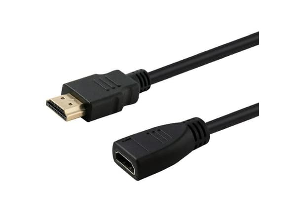 SAVIO CL-132 - Hög hastighet - HDMI-förlängningskabel med Ethernet - HDMI hane till HDMI hona - 1 m - skärmad - svart - stöd för 4K