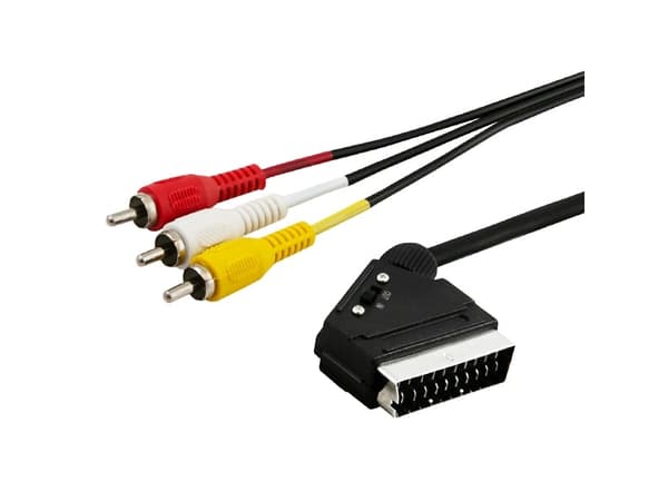 SAVIO CL-133 - Adapter för video / ljud - SCART hane till RCA x 3 hane - 2 m