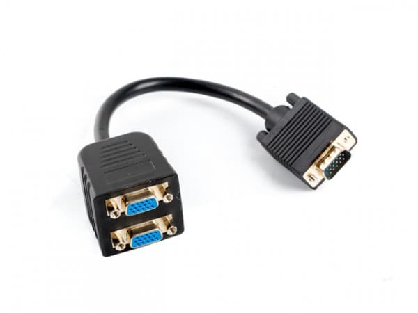 Lanberg - VGA-splitter - HD-15 (VGA) (hann) til HD-15 (VGA) (hunn) - 20 cm