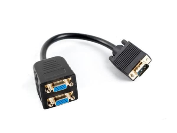 Lanberg - VGA-splitter - HD-15 (VGA) (hann) til HD-15 (VGA) (hunn) - 20 cm