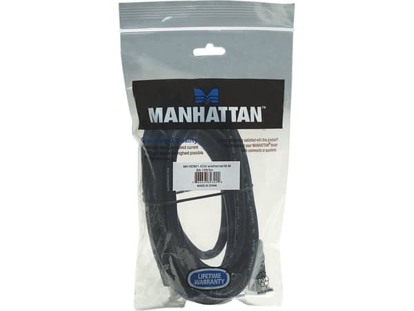 Manhattan 323222, 3 m, HDMI Type A (Standard), HDMI Type A (Standard), 3D, 10,2 Gbit/sek., Svart