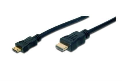 ASSMANN - HDMI-kabel - HDMI hann til 19 pin mini HDMI Type C hann - 3 m - dobbeltisolert - svart