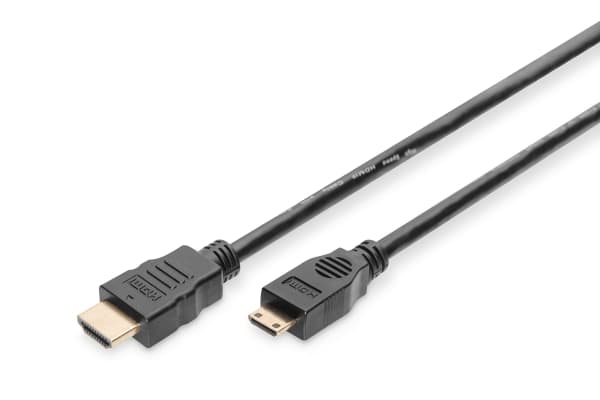 ASSMANN - HDMI-kabel - HDMI hann til 19 pin mini HDMI Type C hann - 3 m - dobbeltisolert - svart