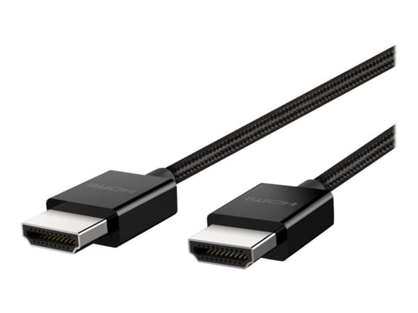 Belkin - Ultra High Speed - HDMI-kabel - HDMI hann til HDMI hann - 1 m - svart - 4K 120 Hz støtte, 8K 60Hz støtte, flettet kabel