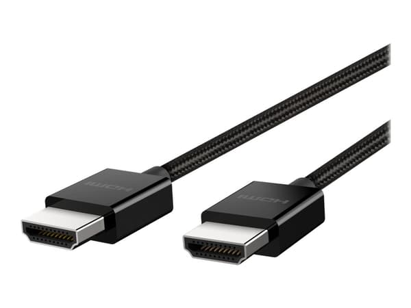 Belkin - Ultra High Speed - HDMI-kabel - HDMI hann til HDMI hann - 1 m - svart - 4K 120 Hz støtte, 8K 60Hz støtte, flettet kabel