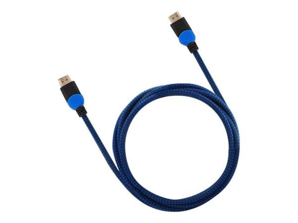 SAVIO GCL-02 - High Speed - HDMI-kabel med Ethernet - HDMI hann til HDMI hann - 1.8 m - svart, blå - 4K-støtte - for Sony PlayStation 4, Sony PlaySta