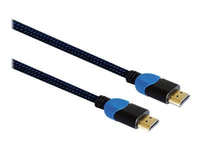 SAVIO GCL-02 - High Speed - HDMI-kabel med Ethernet - HDMI hann til HDMI hann - 1.8 m - svart, blå - 4K-støtte - for Sony PlayStation 4, Sony PlaySta