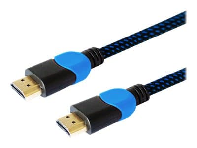 SAVIO GCL-02 - High Speed - HDMI-kabel med Ethernet - HDMI hann til HDMI hann - 1.8 m - svart, blå - 4K-støtte - for Sony PlayStation 4, Sony PlaySta