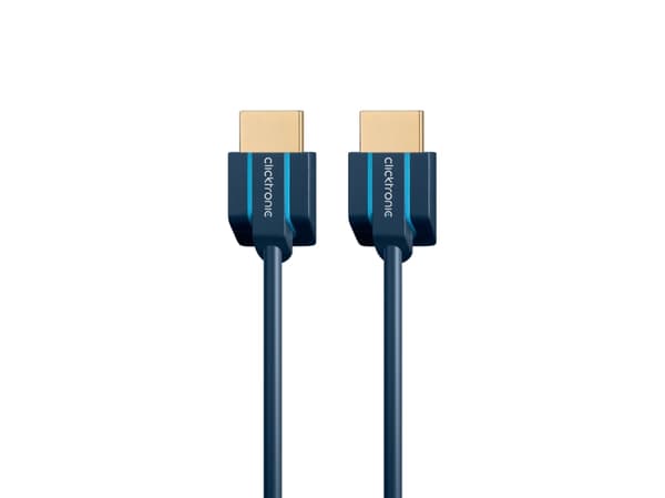 ClickTronic 70701, 0,5 m, HDMI Type A (Standard), HDMI Type A (Standard), 3840 x 2160 piksler, 3D, Blå