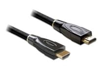 Delock High Speed HDMI with Ethernet - HDMI-kabel med Ethernet - HDMI hann til HDMI hann - 2 m - antrasitt