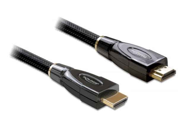 Delock High Speed HDMI with Ethernet - HDMI-kabel med Ethernet - HDMI hann til HDMI hann - 2 m - antrasitt